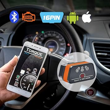 Vgate icar 2 Bluetooth BLE4.0 OBD2 Adapter Scanner Car Code Reader Scan Tool OBD for iOS,Android and Windows(Orange/Black)