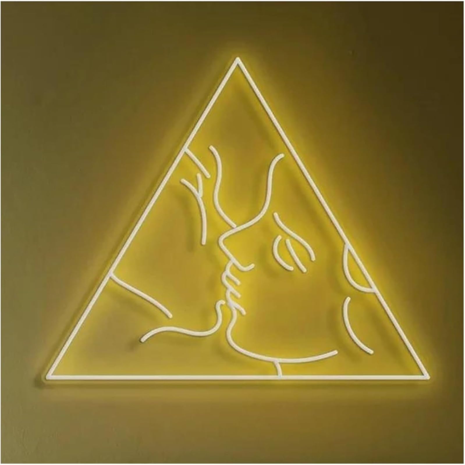 Wexxaii neon Light Sign Soothing Atmosphere Lamp Triangle Shape Neon Sign with Light for Wedding Engagement Bedroom(G)