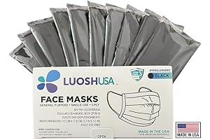 Black Face Masks Disposable Made in USA