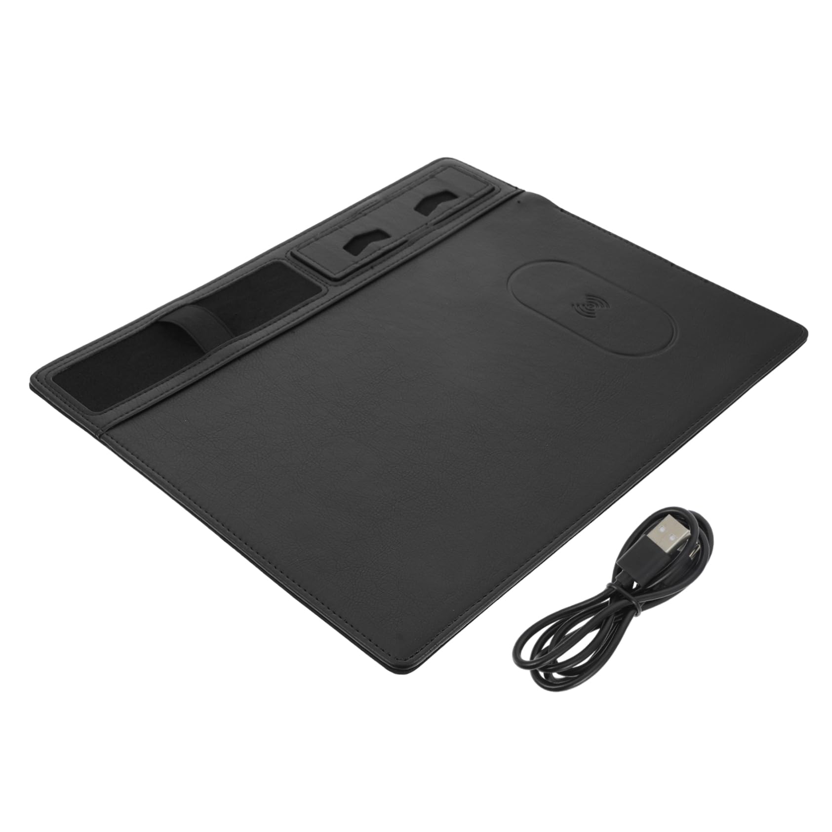 STOBOK Tappetino per Mouse Ricarica Wireless 15w, Superficie in Pu Anti-schizzo, Supporto per Telefono, per Ufficio e Gaming