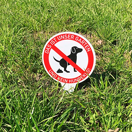 Steckschild Unser Garten ist kein Hundeklo! I Alu-Verbund 16 x 24,5 cm I Hunde koten verboten I Keine Hundetoilette I hin381