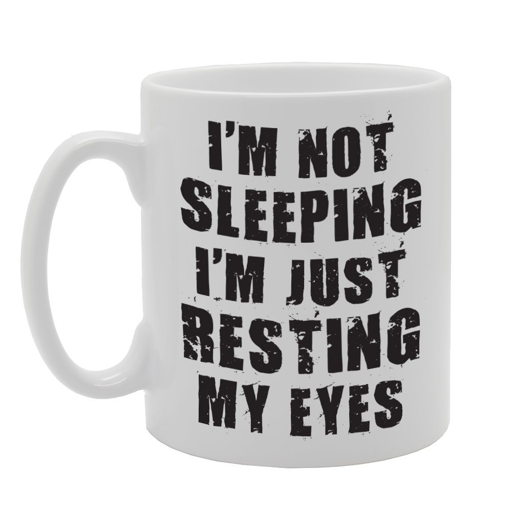 Coralgraph Inc Men's White Mg1724 I Am Not Sleeping Just Resting My Eyes Novelty Gift Printed Tea Coffee Ceramic Mug