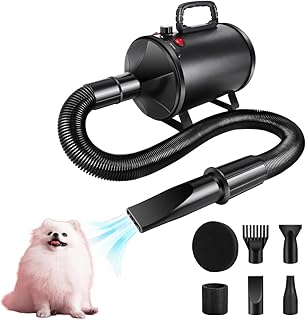 3500W Hundefön Blower Sehr Leise Tierhaartrockner Blower Hundefön Einstellbare Geschwindigkeit mit 4 Düsen Pet Dryer Fön für Haustiere Haustier Hundepflege Trockner Hundetrockner Gebläse für Hunde