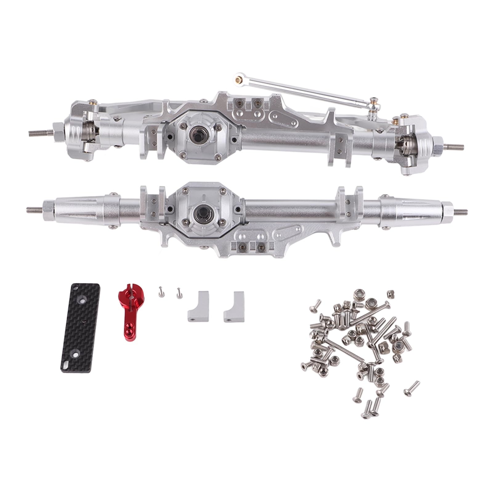 Unikalna Konstrukcja Akcesoriów RC, Części Zamienne Przedniej i Tylnej Osi ze Stopu Aluminium do Samochodu Wspinaczkowego Axial WRAITH RR10 1/10 RC, Antykorozyjne, DIY (Srebrny)