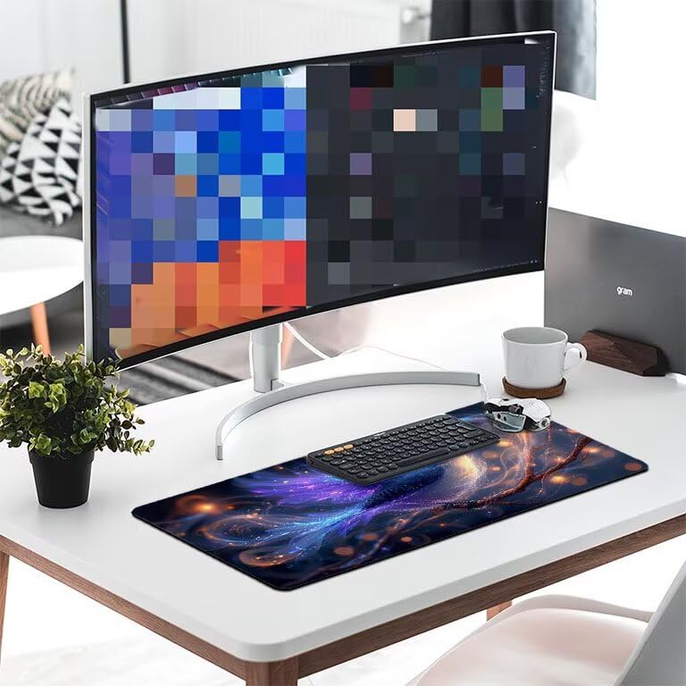 Tappetino Mouse Gaming XXL 1600 x 800 mm Tappetino Antiscivolo Sottomano Da Scrivania Per Mouse e Tastiera, Con Base In Gomma Antiscivolo, Lavabile, Mouse Pad Fantasia uccelli, Regalo per Uomo L-747