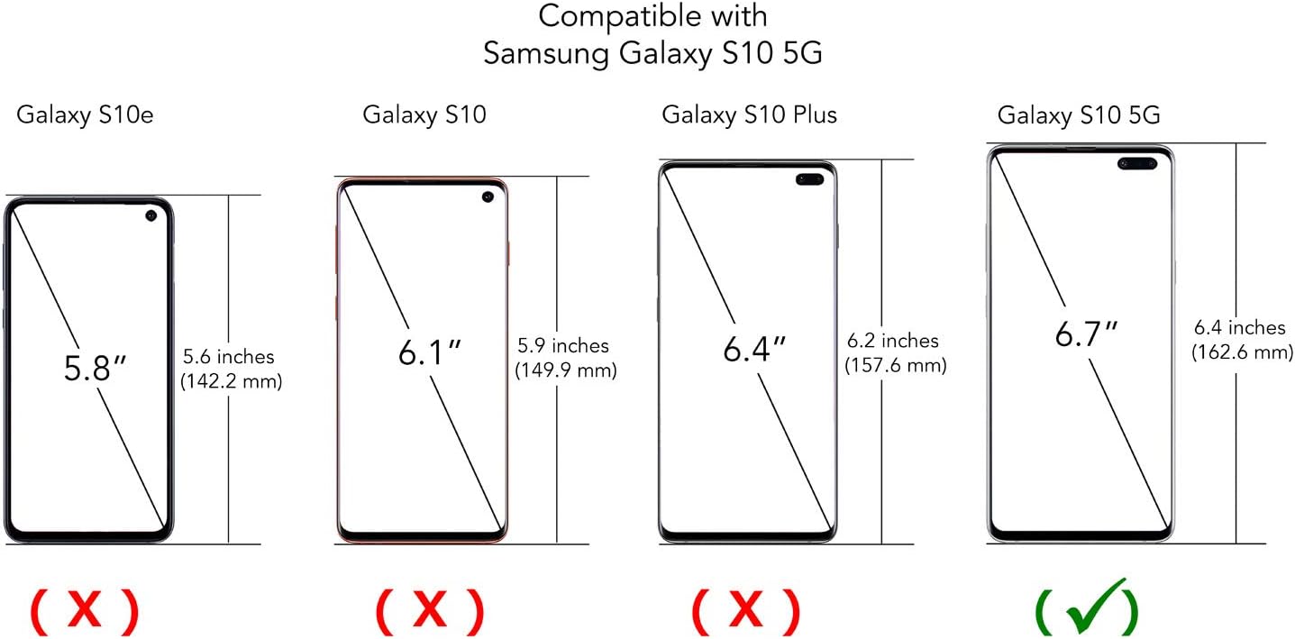 TORU CX PRO Case for Galaxy S10 5G, with Card Holder | Slim Protective Cover with Hidden Credit Cards Wallet Flip Slot Compartment Kickstand | Include Mirror, Strap, USB Adapter - Flowers