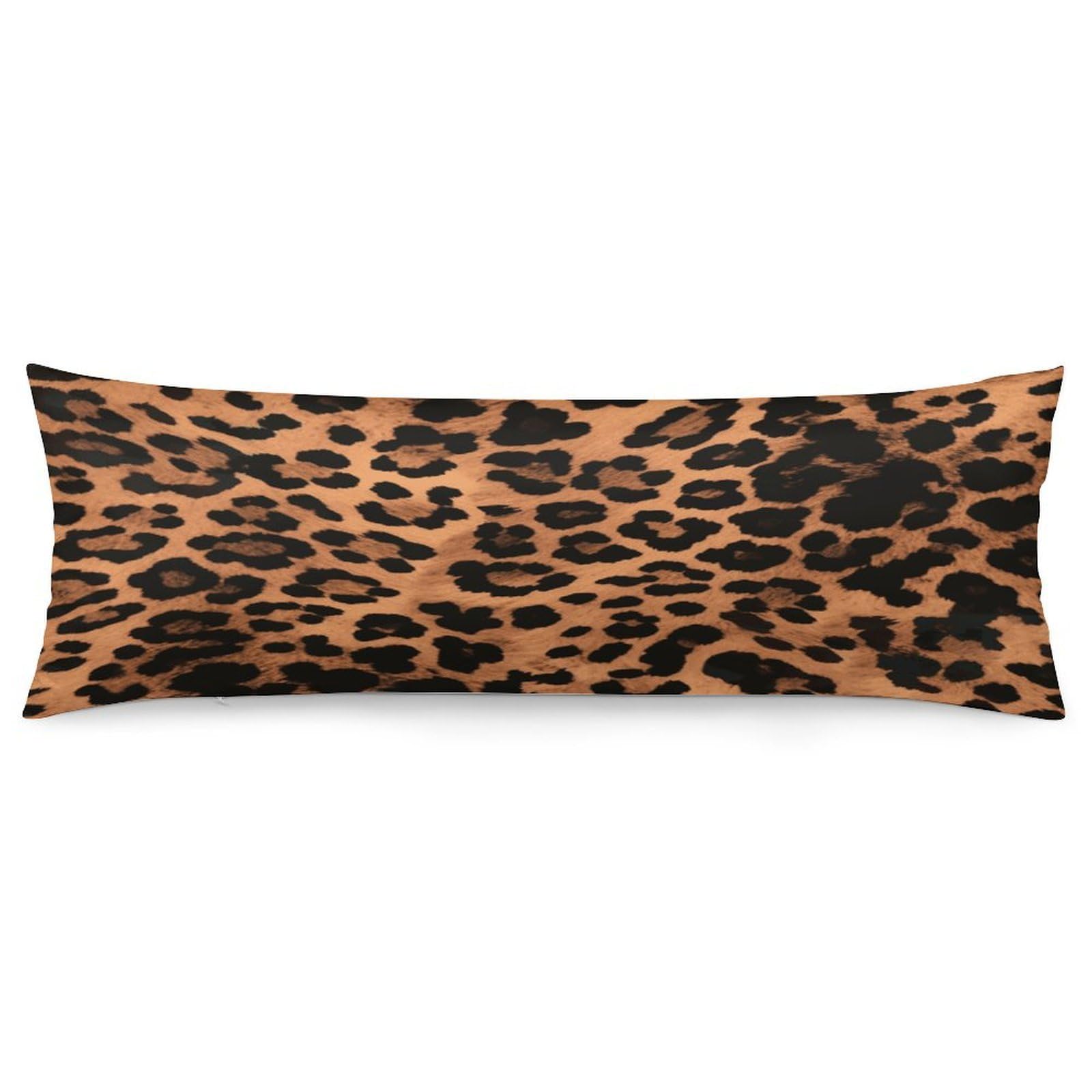 Leopard Pattern Pillowcase Long Body Pillow Cover Soft Decorative Body Pillow Case Breathable Large Pillowcase Cute Cozy Pillow Protector for Bed Sofa Couch Room 18.9 X 53 Inch