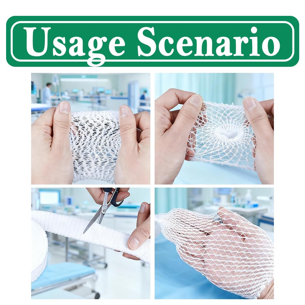2 Rolls Tubular Bandage, 0.98×78.74in Elastic Net Wound Dressing, Adhesive-Free Stretch Mesh Gauze, Mesh Net Bandage Wrap for Arm — Wet/Dry Dressing Retention (White) — Amazon image 6