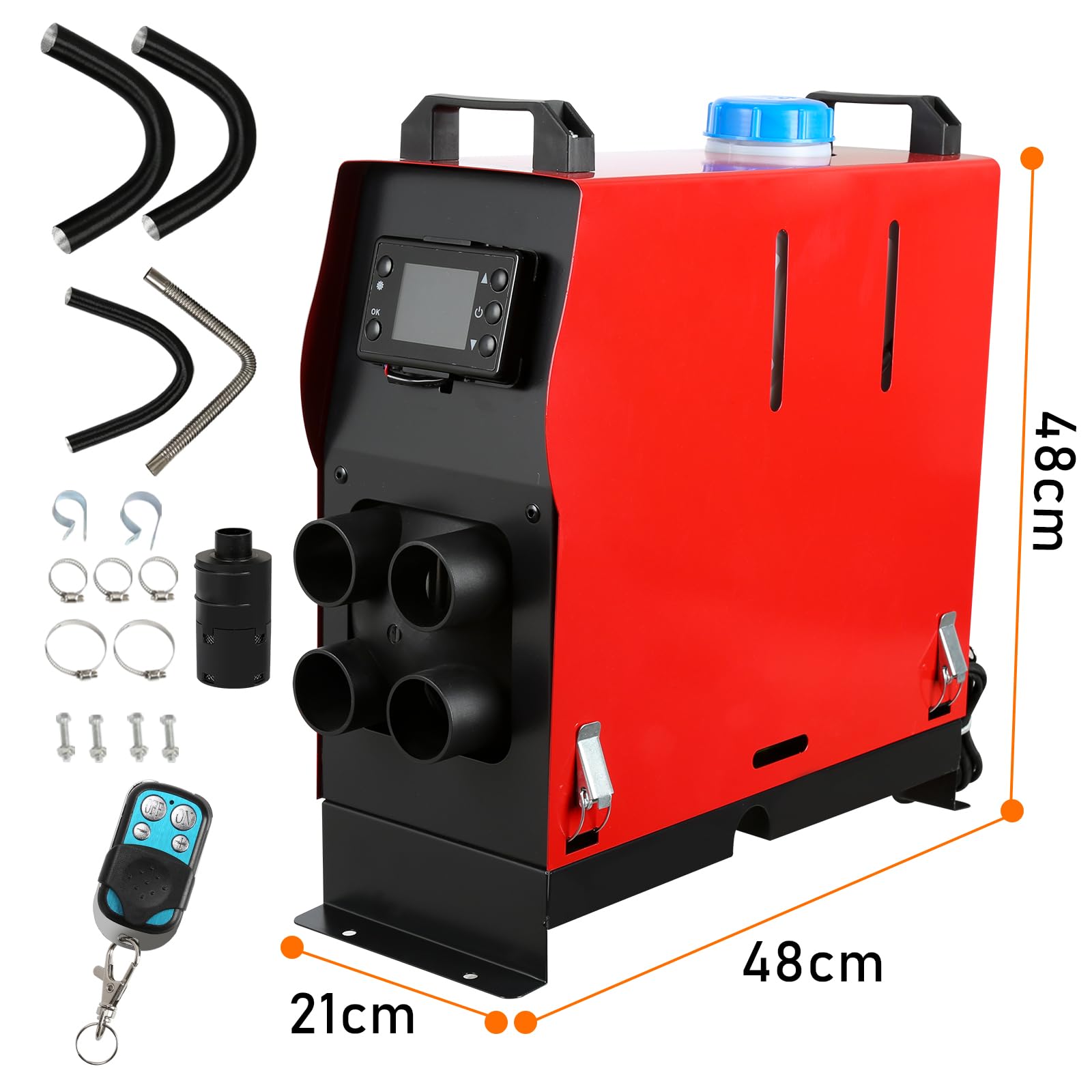 Randaco 12V Riscaldatore Diesel autonomo, riscaldatore d'Aria Diesel monoblocco da 8KW, riscaldatore d'Aria Diesel con silenziatore, riscaldatore d'Aria Diesel