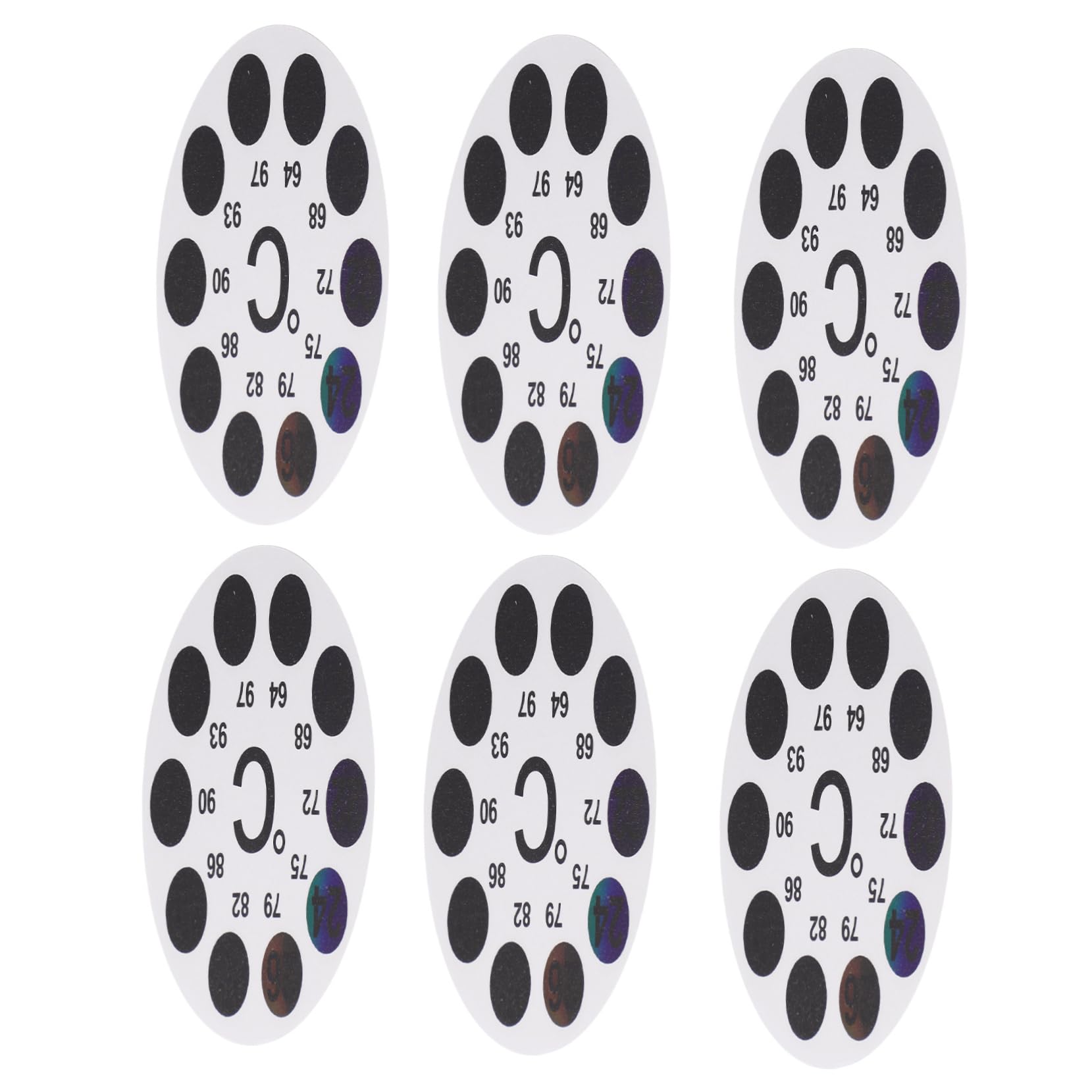 GRIRIW 6pcs Digital LCD Aquarium Temperature Strips Fish Tank Thermometer Stickers Color-Changing Temperature Gauge for Aquariums Indoor Spaces and Reptile Tanks