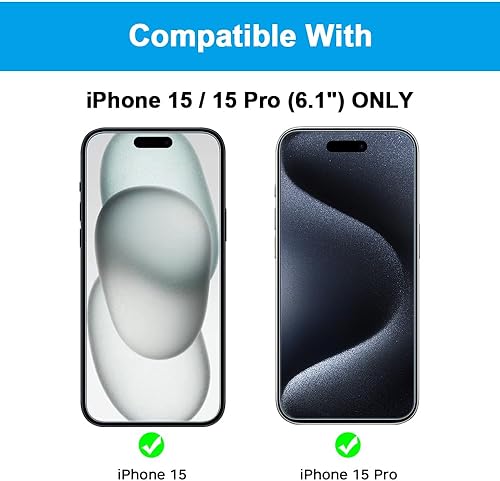 Miniatura 2 de Protector de pantalla para iPhone 15 ProiPhone 15, bloqueo de luz azul, vidrio templado de dureza 9H antiluz azul, paquete de 2