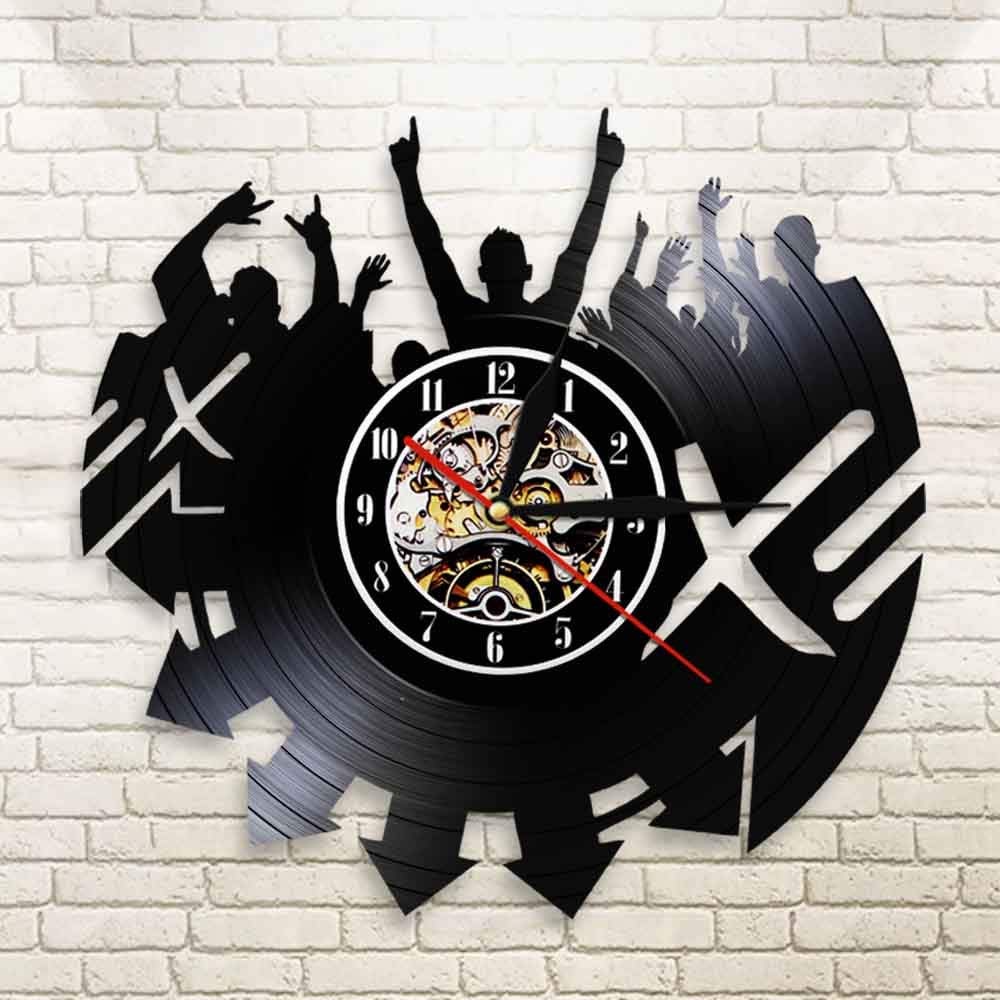 Metallica Horloge murale en forme de disque vinyle à LED sur le thème du groupe de musique Décoration murale vintage – Cadeau unique – Pour salon, cuisine, décoration murale faite à la