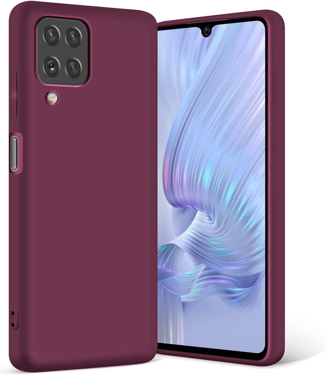 LOXXO® Liquid Silicone Case with Microfiber Coushioning Compatible for Samsung Galaxy A12 Shockproof Slim Back Cover, Gel Rubber Full Body Protection (Wine Red) (B0BDG67ZN2) Amazon Price History, Amazon Price Tracker