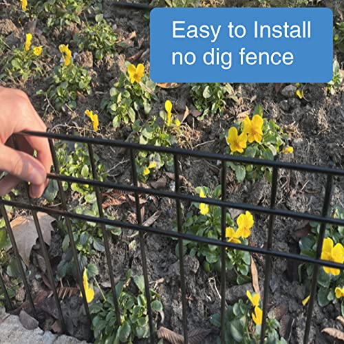 32x10-inch No Dig Animal Barrier Fence, 10 Pack Black Dig Protective Fence with 1.5 inch Spike spacing, Dog/Rabbit/Groundhog Underground Defence, for Outdoor Garden Patio - image 7