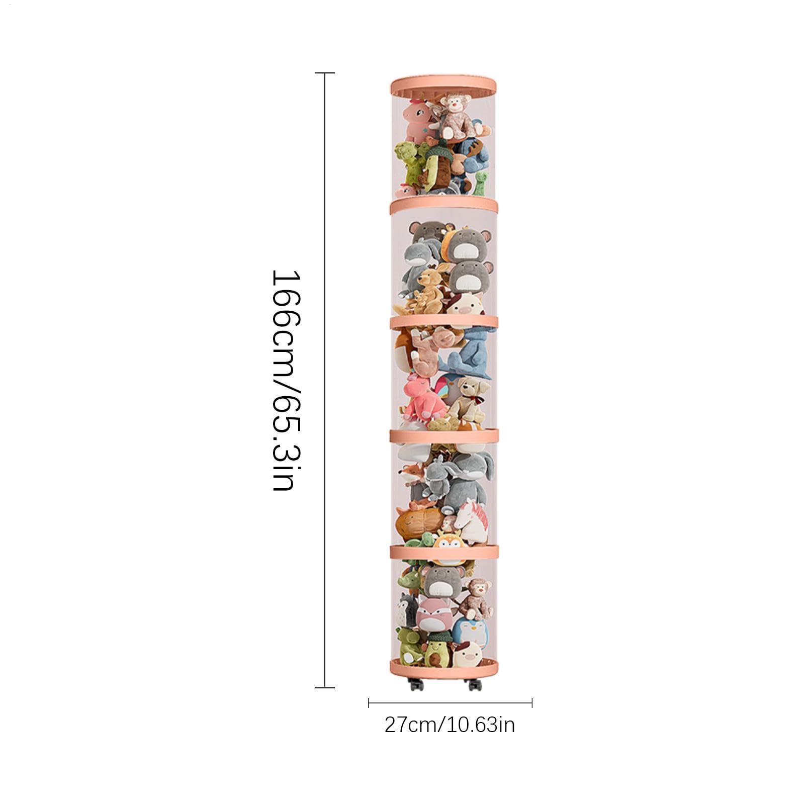 Tube de rangement vertical pour peluche avec roues, anti-poussière