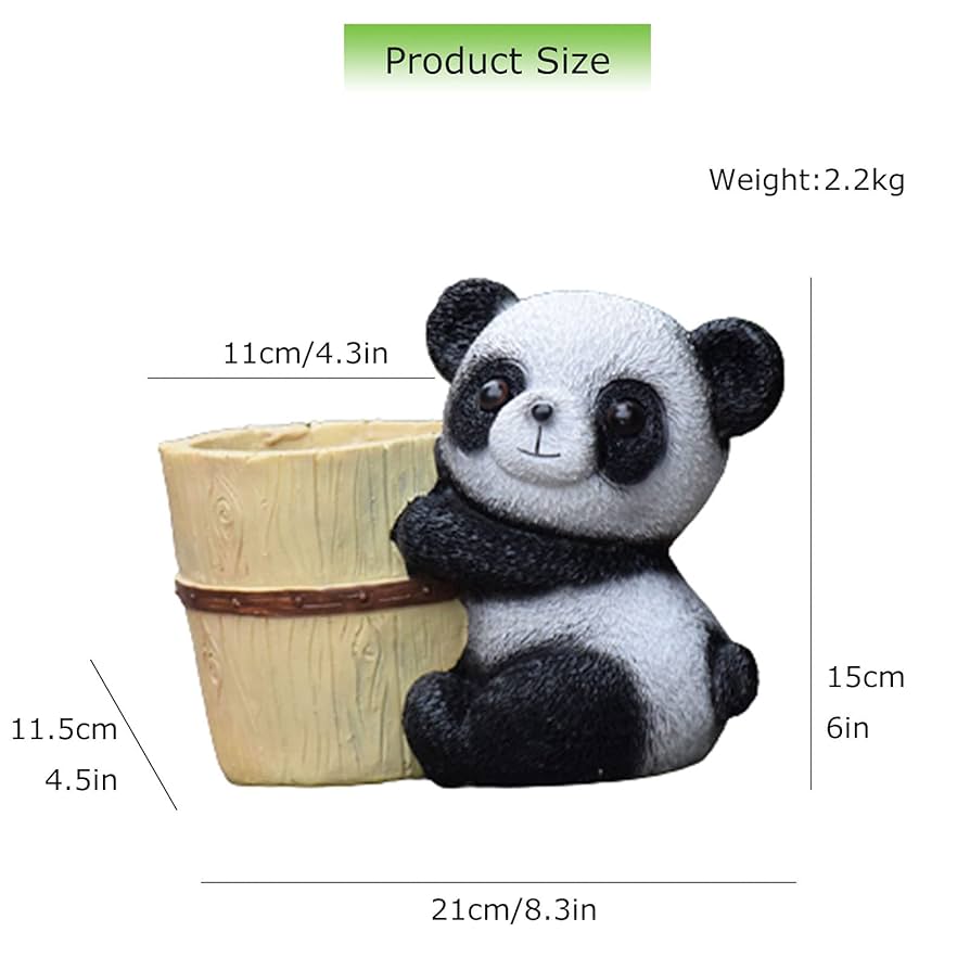 Amazon.co.jp: パンダ植木鉢ホームデコレーション、かわいい白黒