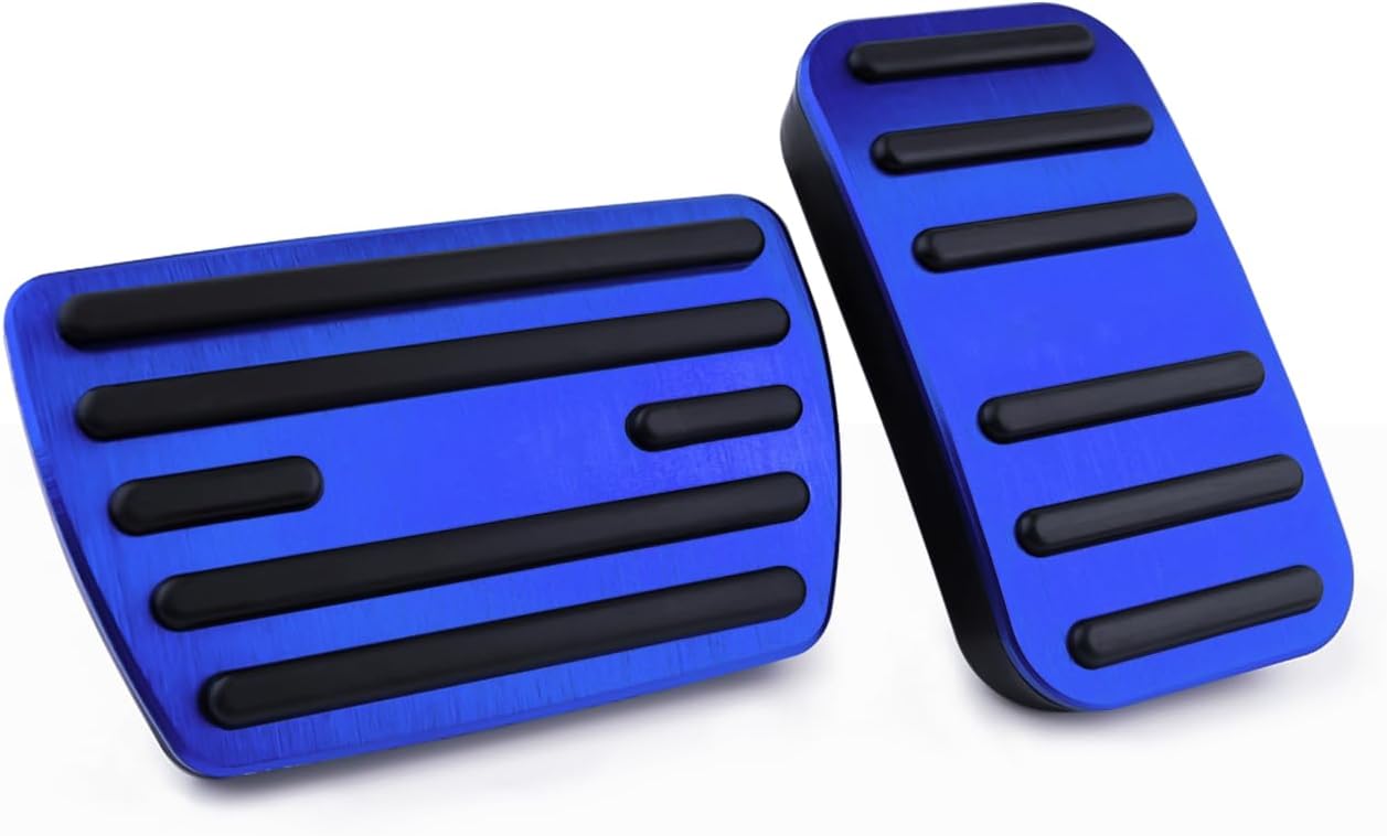 Brake Pedal Cover Aluminium Alloy Anti-Skid No Drilling Gas Accelerator Foot Pedals for Honda Civic 2025 2024 2023 2022 2021 2020 2019 2018 2017 2016 with CVT Automatic Transmission -Blue