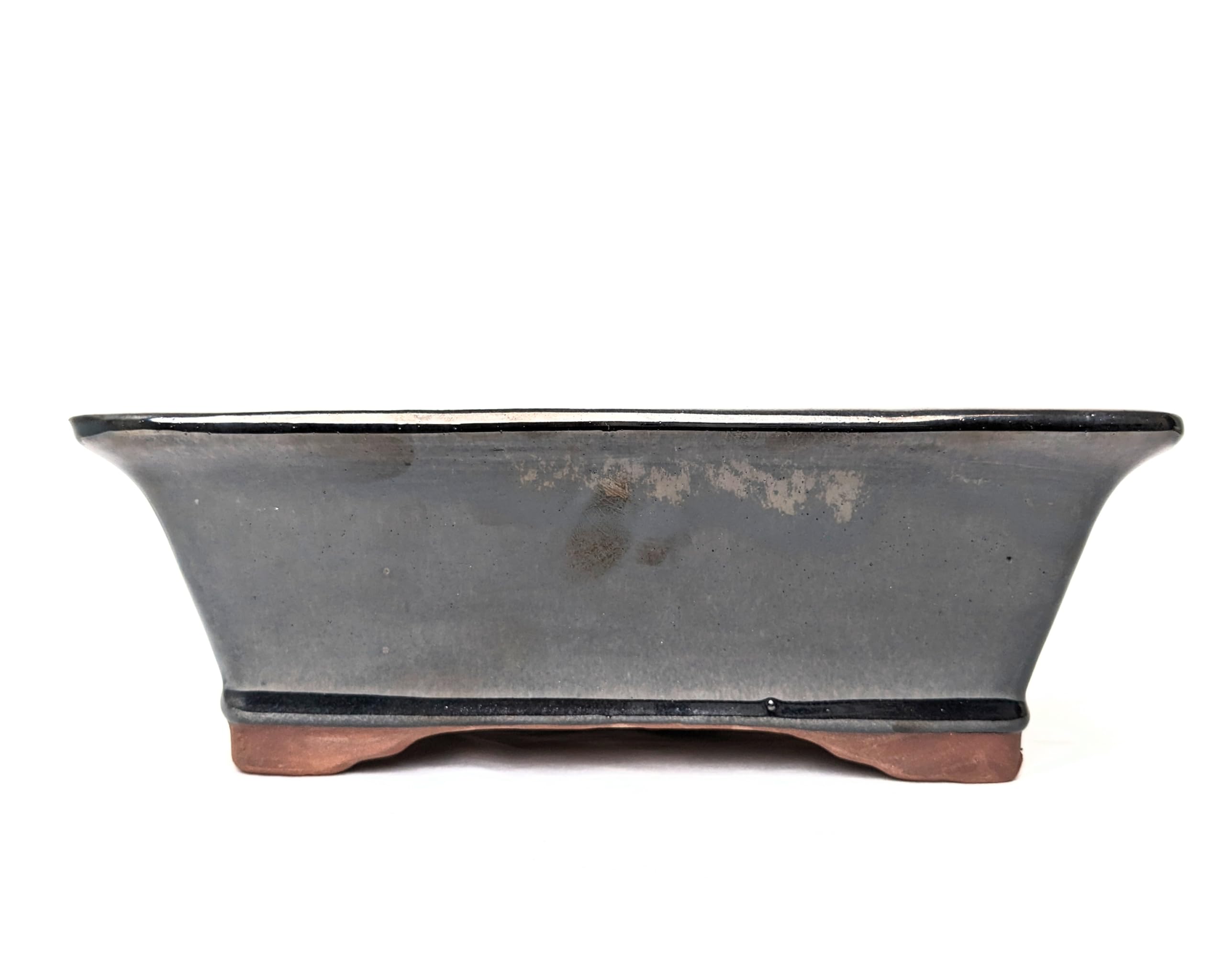 Glazed Ceramic Bonsai Pots without trays (Grey, 26cm)