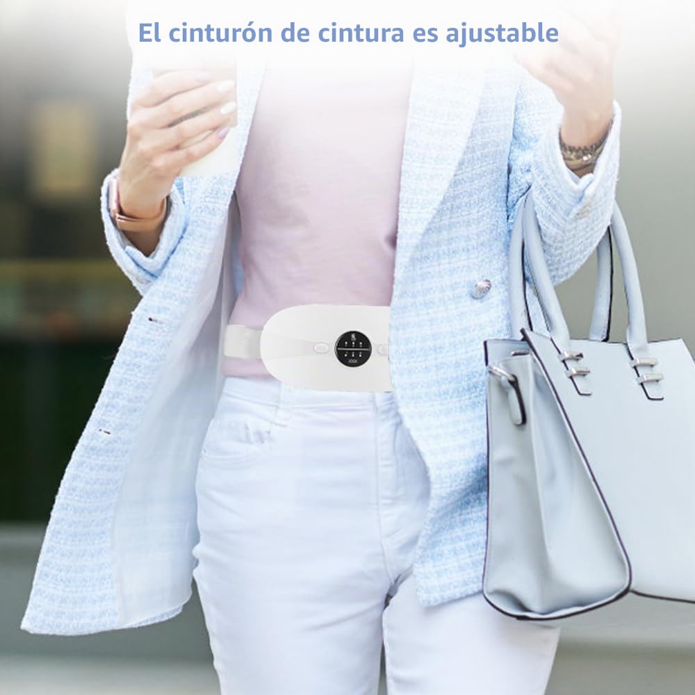 Almohadilla térmica menstrual Cinturón de Calentamiento Eléctrico USB para el Vientre 3 Niveles de Calor y 3 Modos de Masaje,Soporte de Espalda Calentado para Alivio Dolor Menstrual