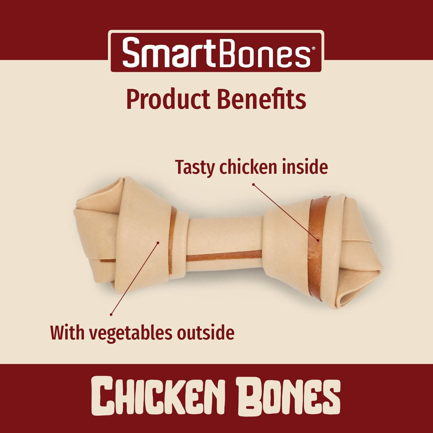 Smartbones 18 Mini Chicken Bones Rawhide Free Chew Dog Treats, Clear, 16 g (Pack of 18) - Image 5
