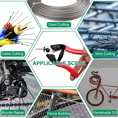 Groword Bike Cable Cutter(7,5-Inch) For Diy Projects, Railing, Decking, Wire Seals & Bicycle Cable Sharp & Precise One-Hand Operation Steel Cable Cutter, Heavy-Duty Wire Cutter & Wire Rope Cutter #TOP5