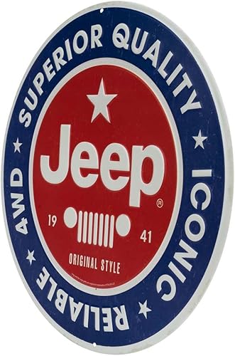 Miniatura 2 de Letrero redondo de metal en relieve para Jeep - Letrero vintage para garaje o cueva de hombre