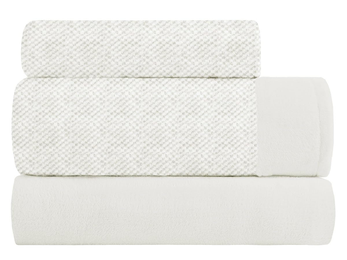 Sábanas de Coralina para Invierno Riso Semiliso con diseño Jaspeado de MANTEROL. Juego de Cama Térmico Muy calentito (C13, Cama 150cm)