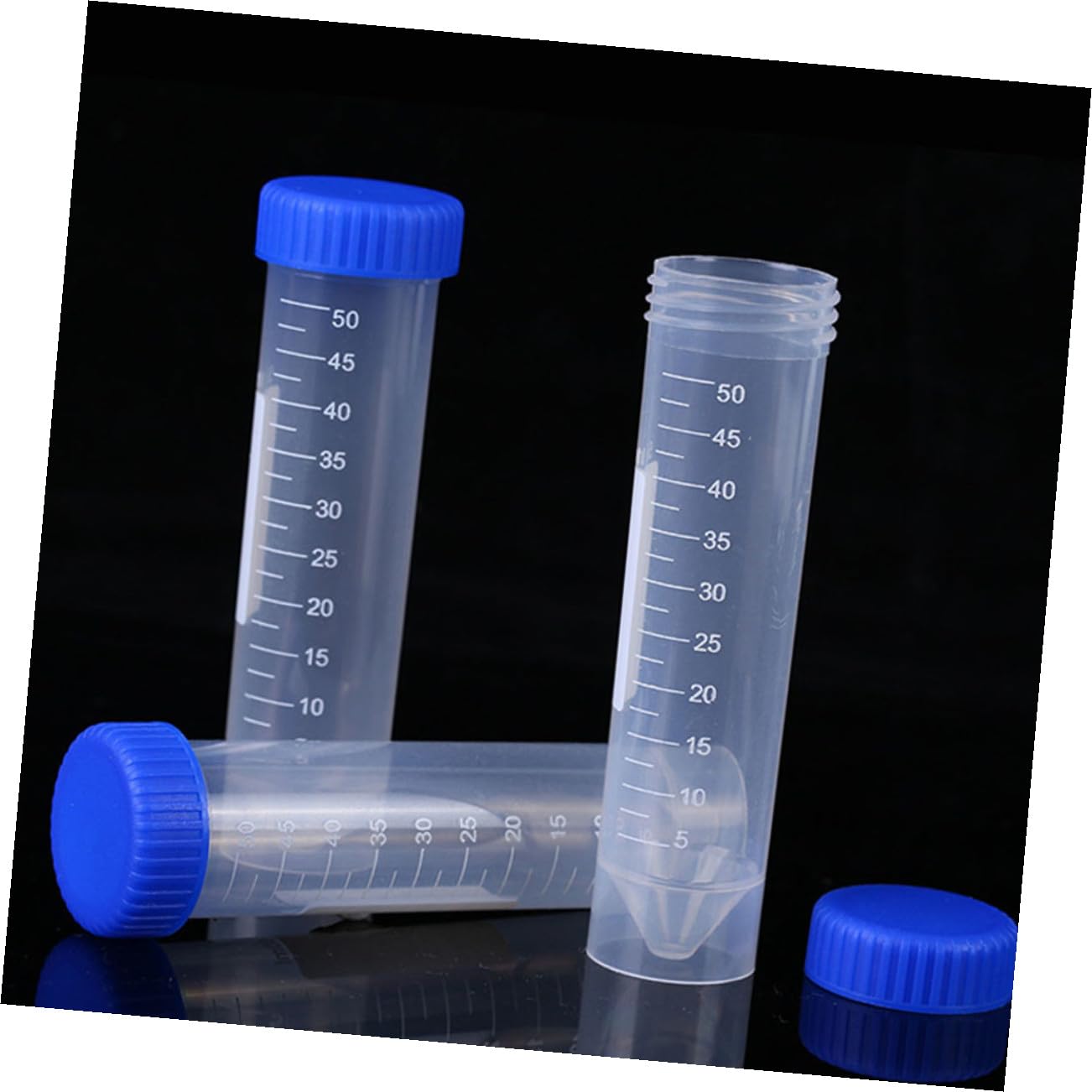Hemobllo Tubo di prova monouso per test di tubi, in plastica, per esperimenti scientifici (15 ml x 50 50 ml x 30 provette in vetro, 81 pezzi