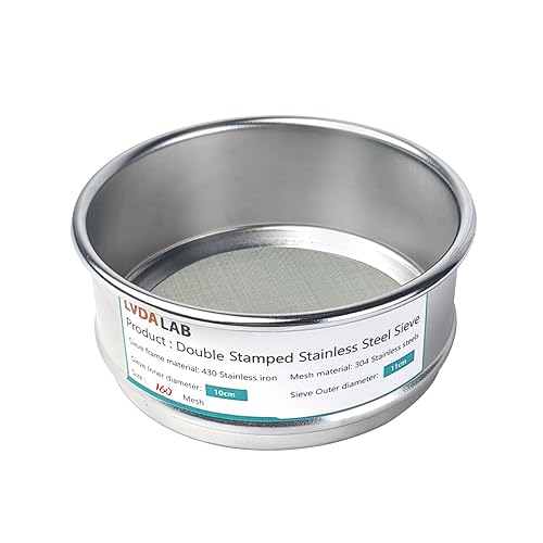 Miniatura 24 de 304 Acero inoxidable Malla de Laboratorio, 325 Malla (0.045mm) Abertura Tamiz de Prueba, 4 pulgadas (10cm) Tamices de Prueba de Análisis Estándar