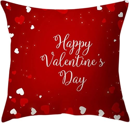 Fundas de almohada para el día de San Valentín de 18 x 18 pulgadas, fundas de almohada para el día de San Valentín, funda de cojín con corazón de