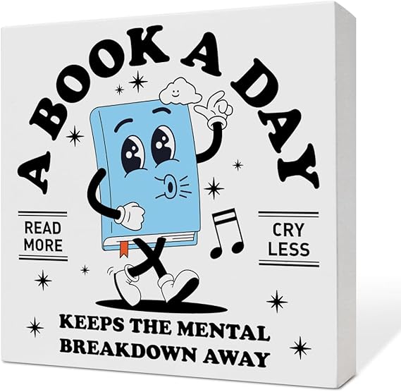 A Book a Day Wooden Box Sign