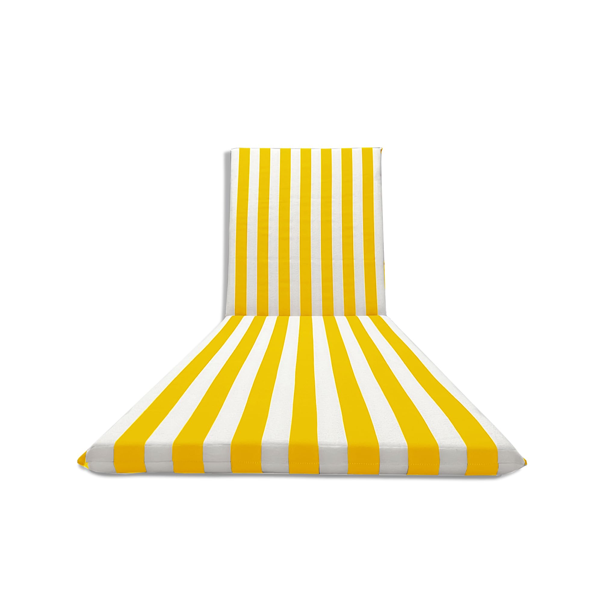 Il Tuo Artigiano Design Padded Cushion for Lounger, Artisan Fully Removable Cotton Cover (White and Yellow)