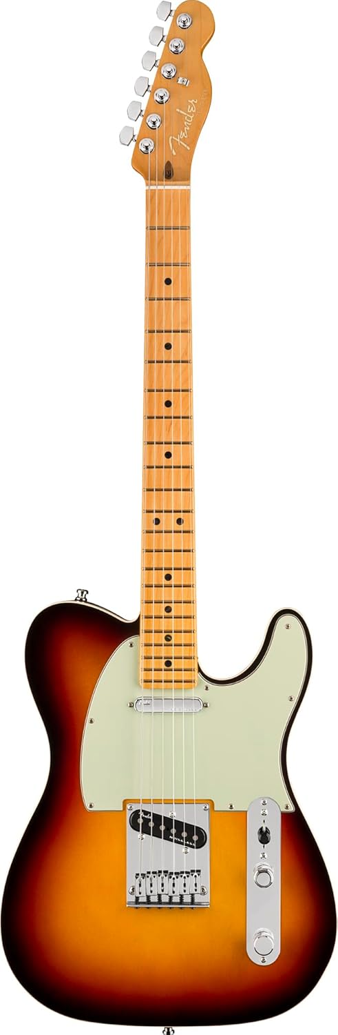 Fender American Ultra Telecaster, Maple - Ultraburst Bundle with Case, Hat, Strap, Cable, and Guitar Cleaning Kit