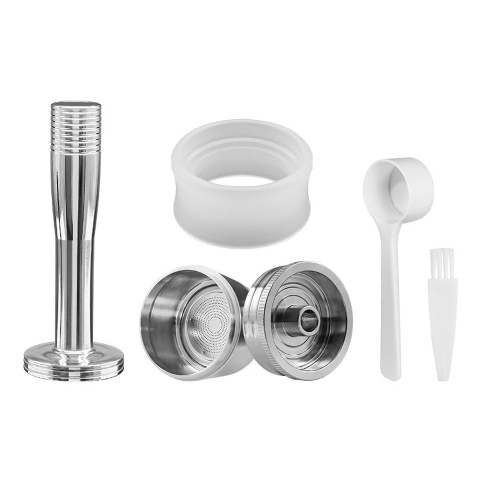 Colador de Café Reutilizable Cápsula Reutilizable Filtro de Espresso Colador Metálico Recargable Acero Inoxidable Base Perforada para Flujo Preciso y, style to 2