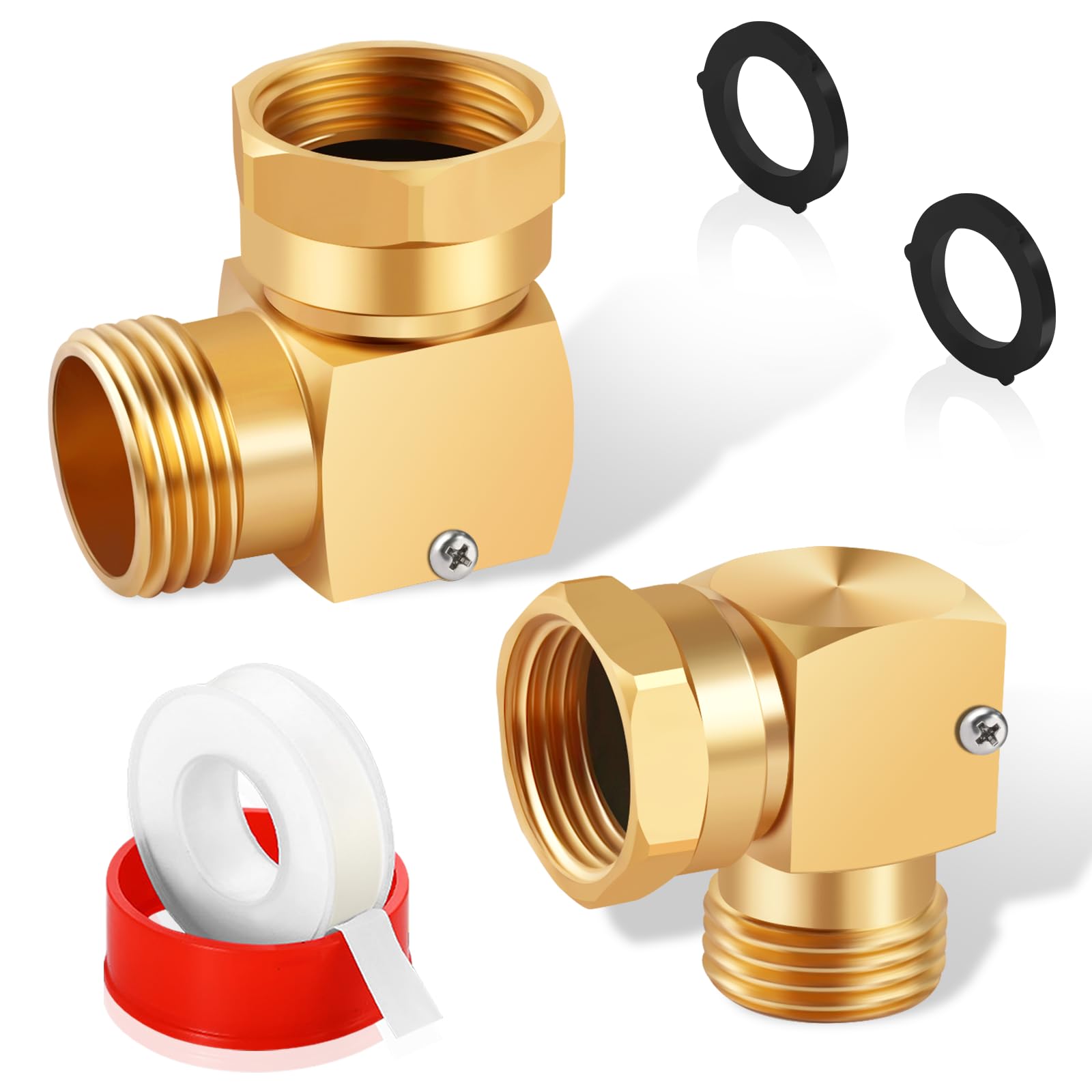 Raccord coudé 90° laiton anti-pli pour robinet de jardin extérieur
