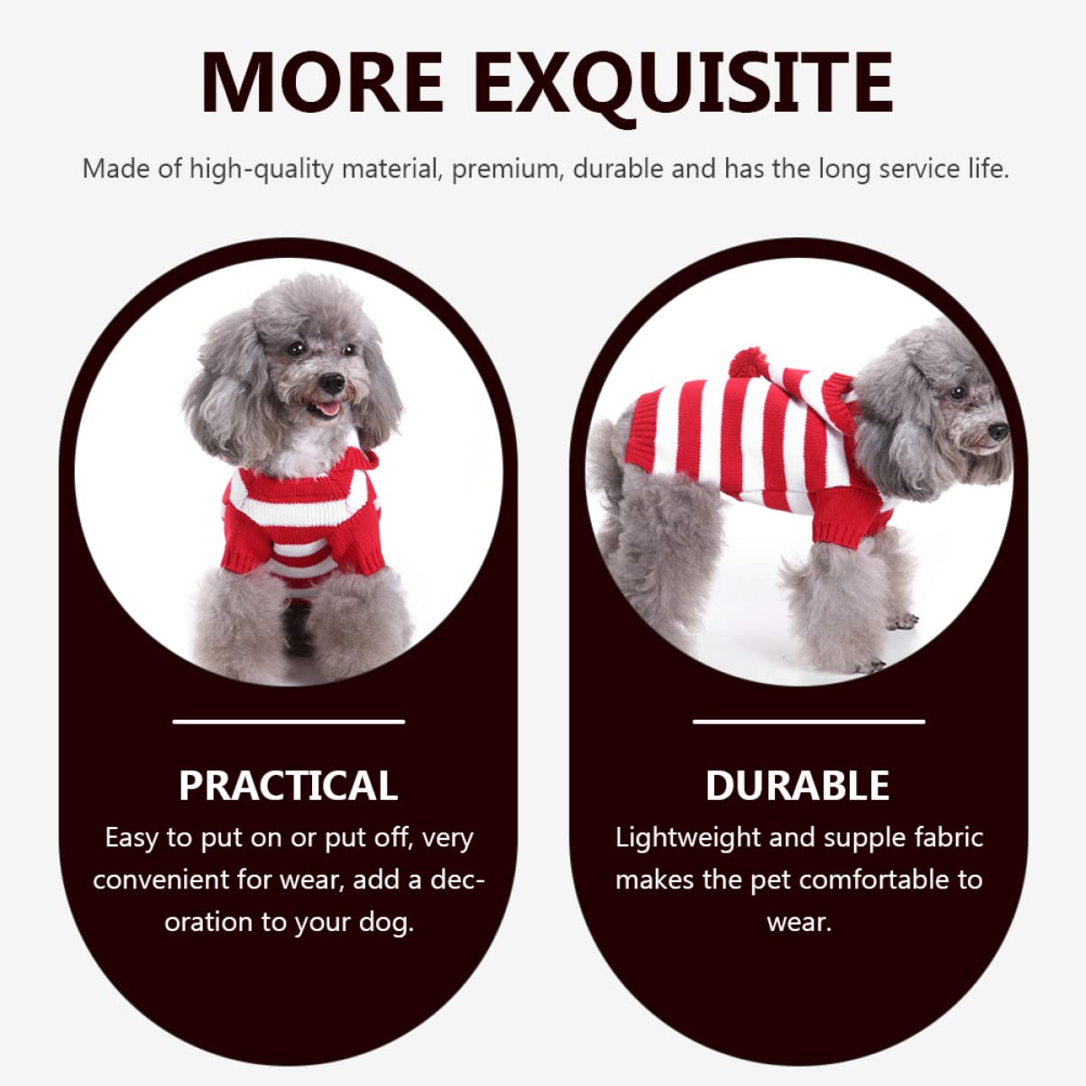 POPETPOP 3pezzi Maglione Natalizio per Cani Maglia Abbigliamento per Animali Domestici Comodo e Leggero per Passeggiate e Foto Taglia
