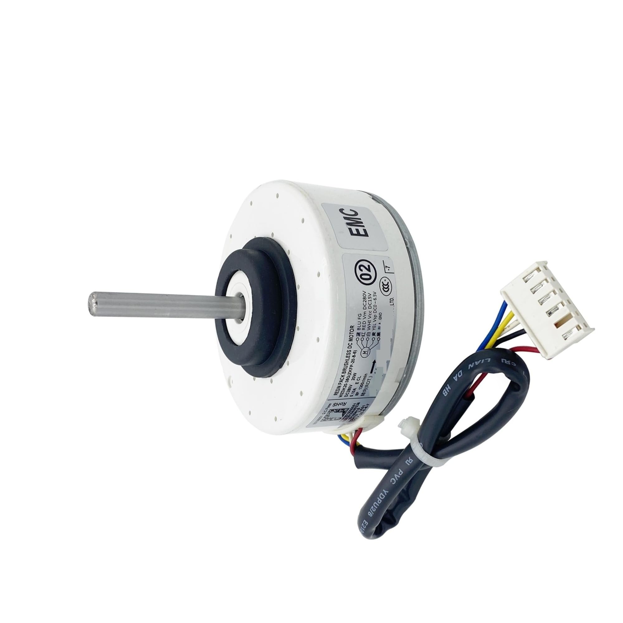 Motor de Ventilador sin escobillas de CC for Aire Acondicionado, Compatible con ZKFP-20-8-6-7 WZDK20-38G, Aire Acondicionado Central, CCW 1300 RPM