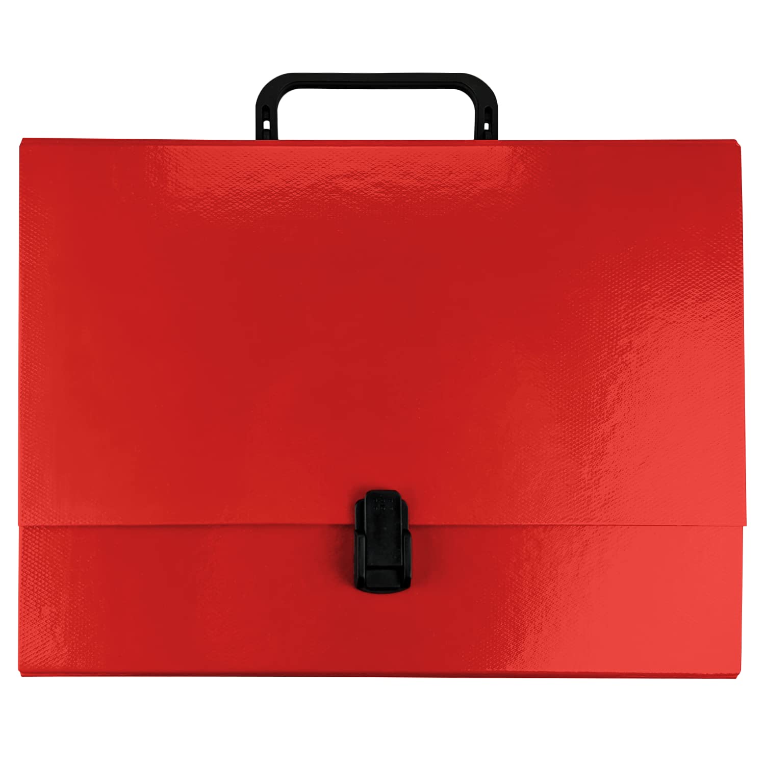 Netuno 1x Cardboard Briefcase A4 red with Handle Click Closure Spine Width 5 cm 2 in Document Folder Portable Office School Travel Storage