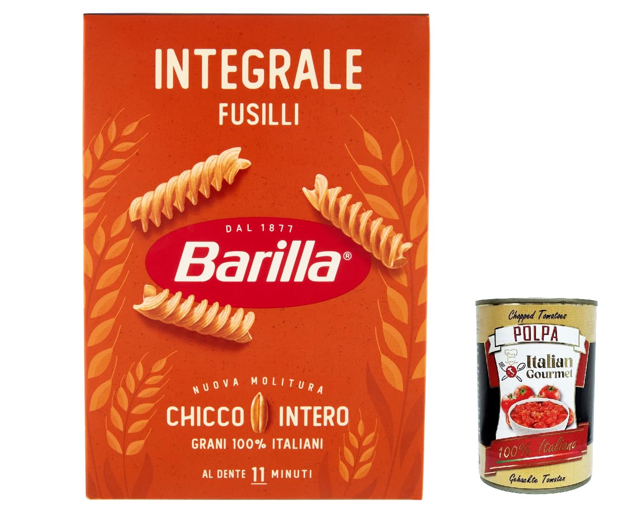 Pasta Barilla Fusilli Integrali Integrali - Pastas italianas (20 unidades, 500 g, 400 g)