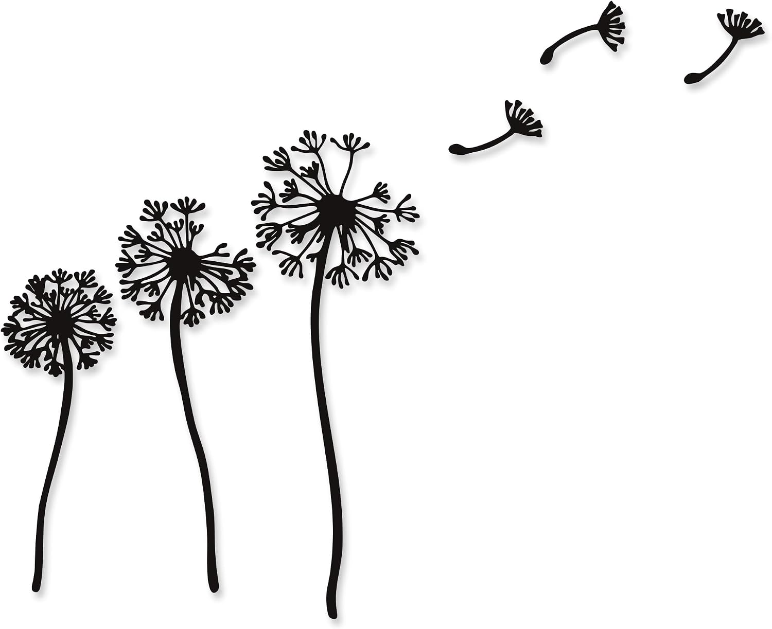 Rajukit 6-Piece Dandelion Wall Art Set, Metal Flowers
