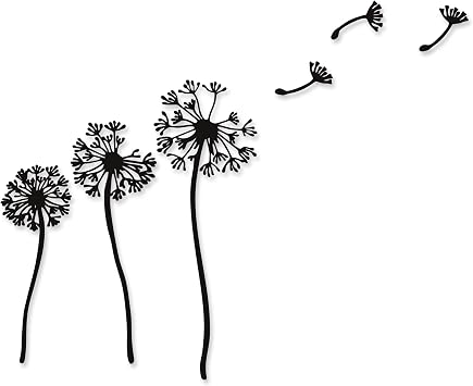 Rajukit Dandelion Wall Art Set of 6 Rustic Metal Flowers Wall Decor with 3 Dandelions & 3 Seeds, Zen Garden & Laundry Room Sculpture Waterproof Wall Decor 21.6x17