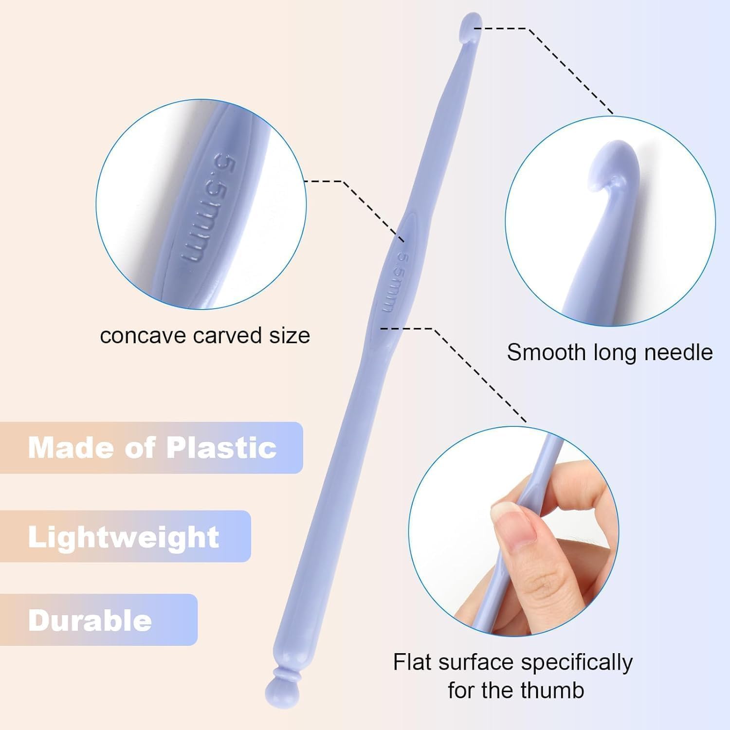 BALTHAZAR,Plastic Crochet Hooks 12 pcs Different Sizes,Ergonomic Steel Crochet Needles Set DIY Yarn Weaving Tools Knitting Kit for Crochet Loves to Make Socks, Hat, Scarf, Bag, Cap 3