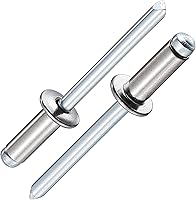 Wensilon 250Pcs 3/16"x1/2" Stainless Steel Blind Pop Rivets - Corrosion-Resistant Steel Mandrel for Durable Joints