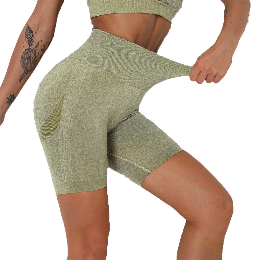 Pantaloncini Biker Donna Lucidi In Nylon E Spandex, Per Yoga, Corsa E Allenamento