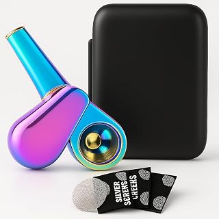 Tobacco Pipe Set, Portable Spoon-Style Wood-like Pipe With Cleaner Tamper and Black Bag, Gift for Enthusiasts