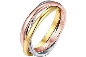 Stylish Tricolor Rings: Radiance and Serenity for Women
