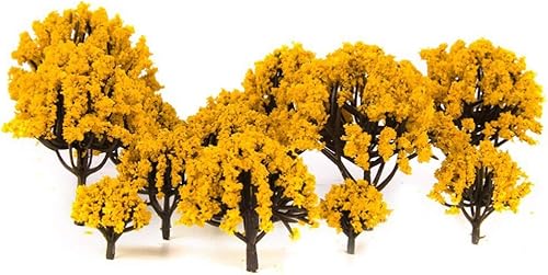 Miniatura 6 de 20 piezas de árboles modelo de plástico falsos árboles de tren paisaje ferroviario para bricolaje micro paisaje bonsái 3CM-8CM (naranja)