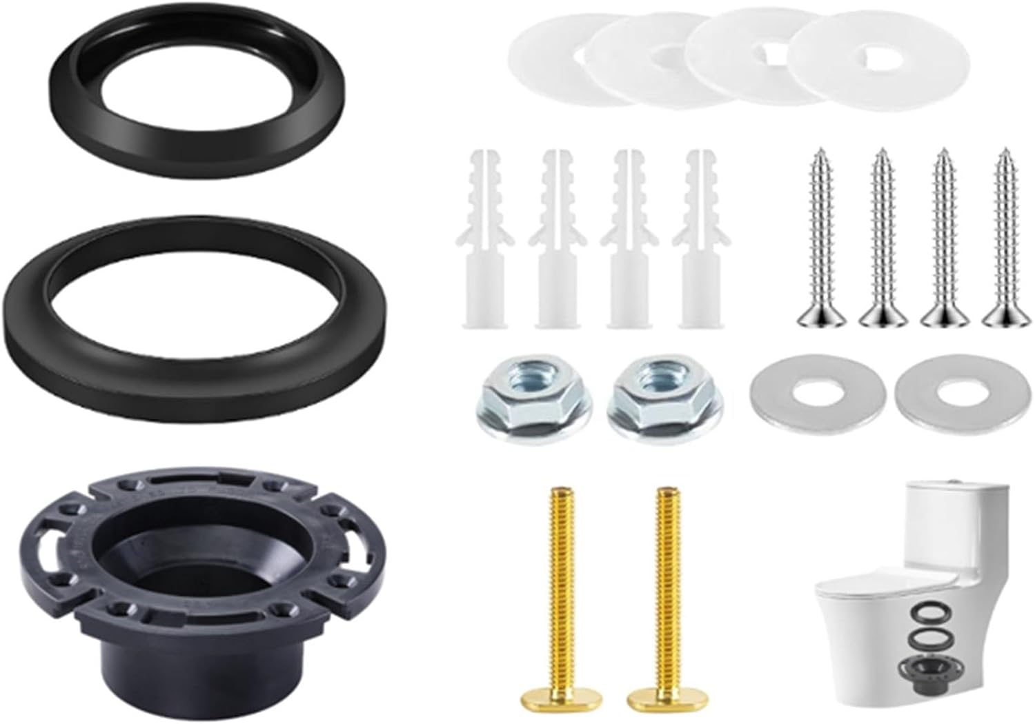 RV Toilet Flange Seal kit, Suitable for Dometic 300/310/320 RV Toilets, Parts Replacement kit Includes Flange 385345892, Flush Ball Seal 385311658, and Base Seal Gasket 385311652.