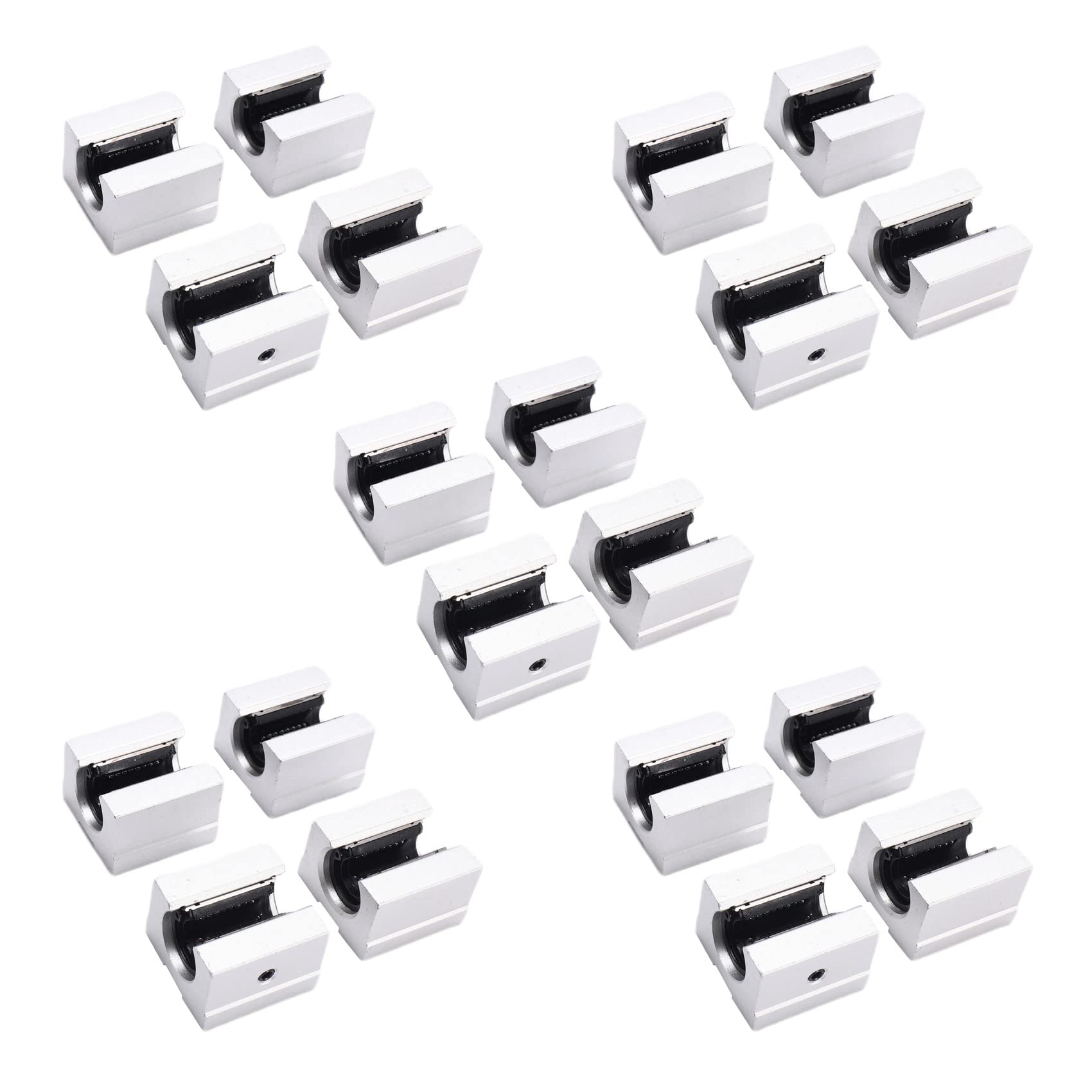 Jnchdghwa Silver 20 X Sbr12uu 12Mm Aluminum Linear Motion Router Bearing Block,