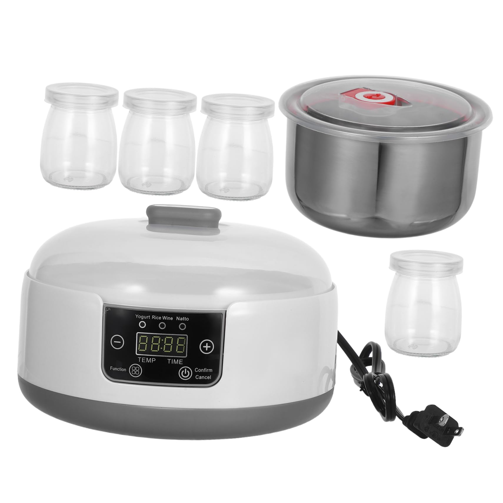 IWOWHERO Automatic Yogurt Maker with LCD Display Hour Timer Temperature Control for Home Use and Beginners Multifunctional Yogurt Machine for Family Enjoyment
